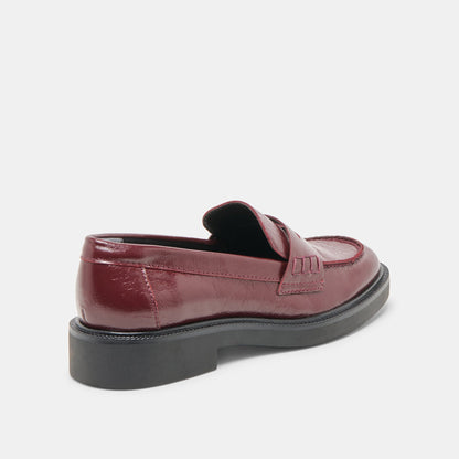 Tiggy Oxblood Crinkle Patent Loafers - Dolce Vita