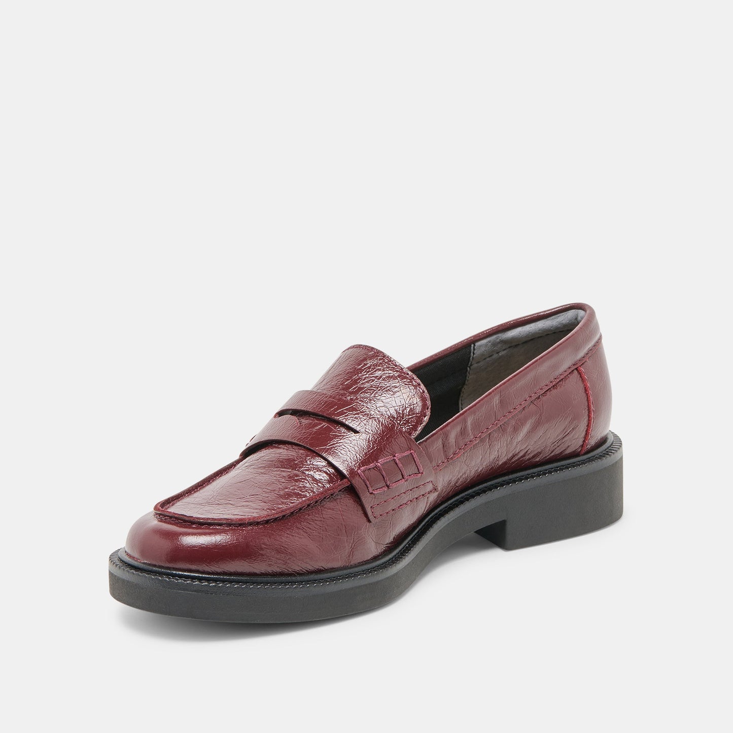 Tiggy Oxblood Crinkle Patent Loafers - Dolce Vita