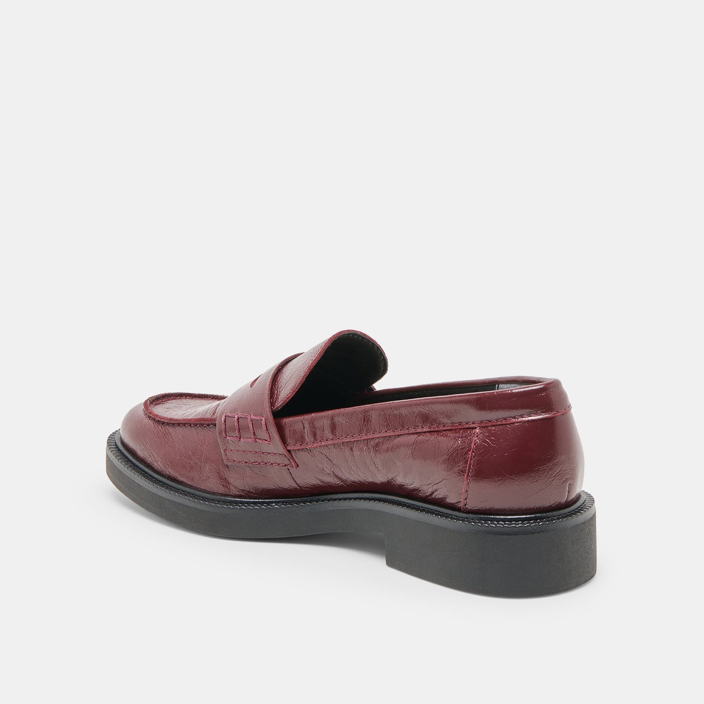Tiggy Oxblood Crinkle Patent Loafers - Dolce Vita
