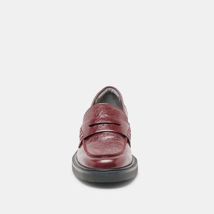 Tiggy Oxblood Crinkle Patent Loafers - Dolce Vita