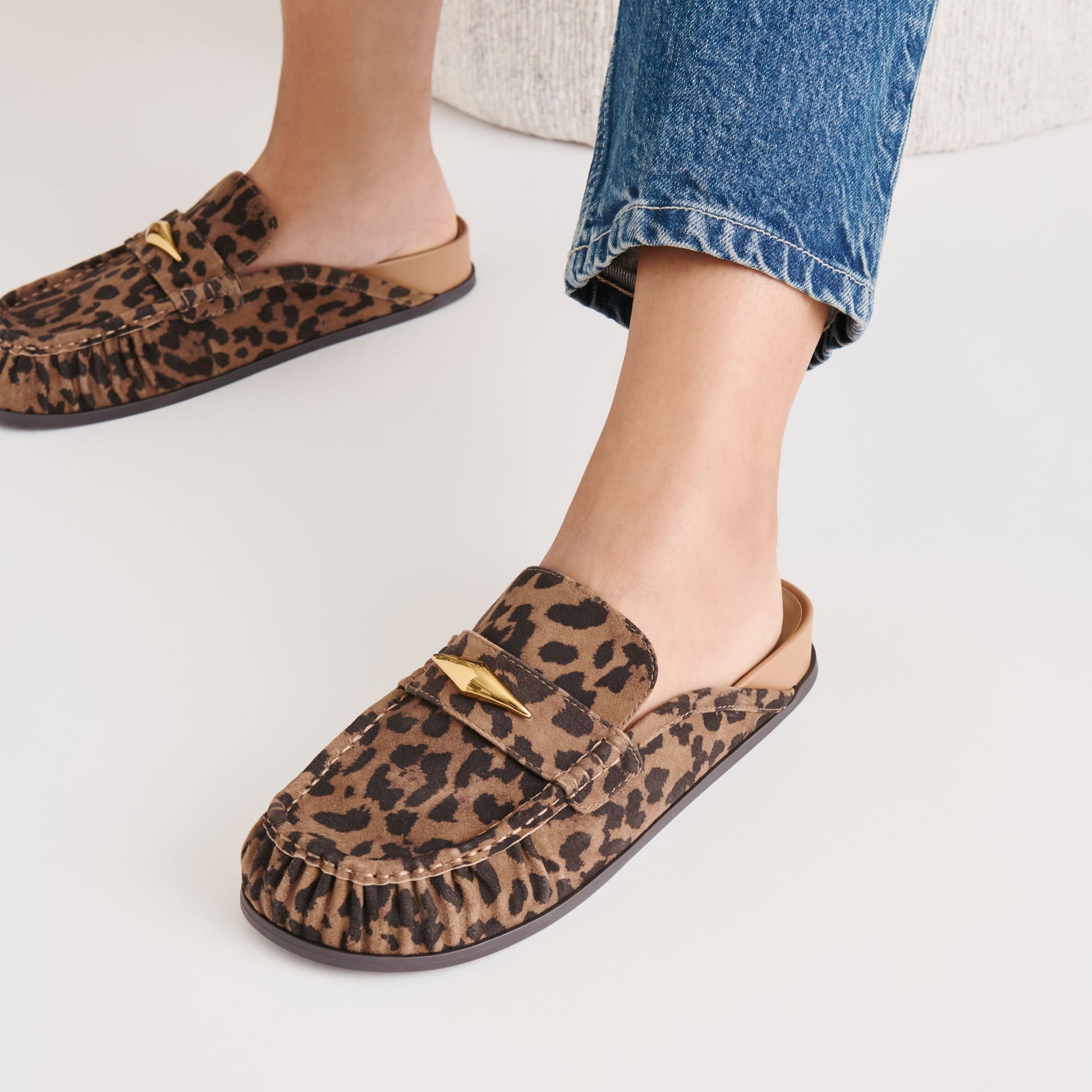 Jodero Brown Leopard Printed Suede Flats - Dolce Vita