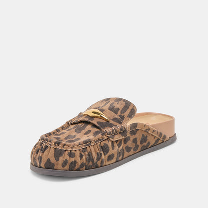 Jodero Brown Leopard Printed Suede Flats - Dolce Vita