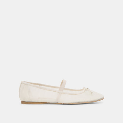 Raeven White Tulle Ballet Flats - Dolce Vita