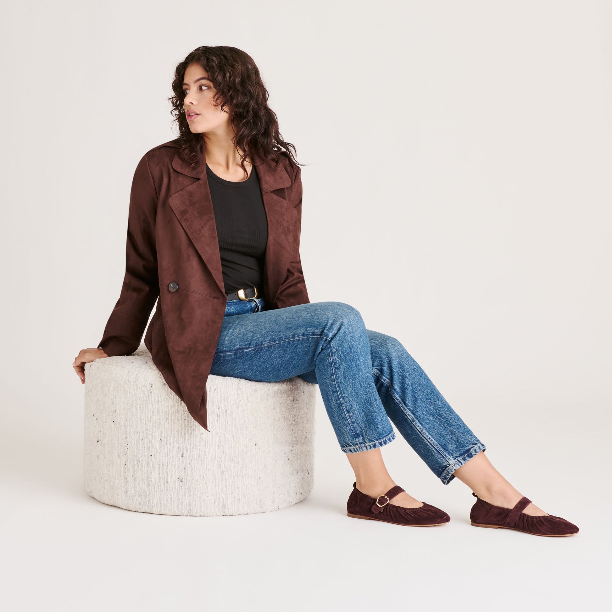CAELY BALLET FLATS MULBERRY SUEDE - Dolce Vita