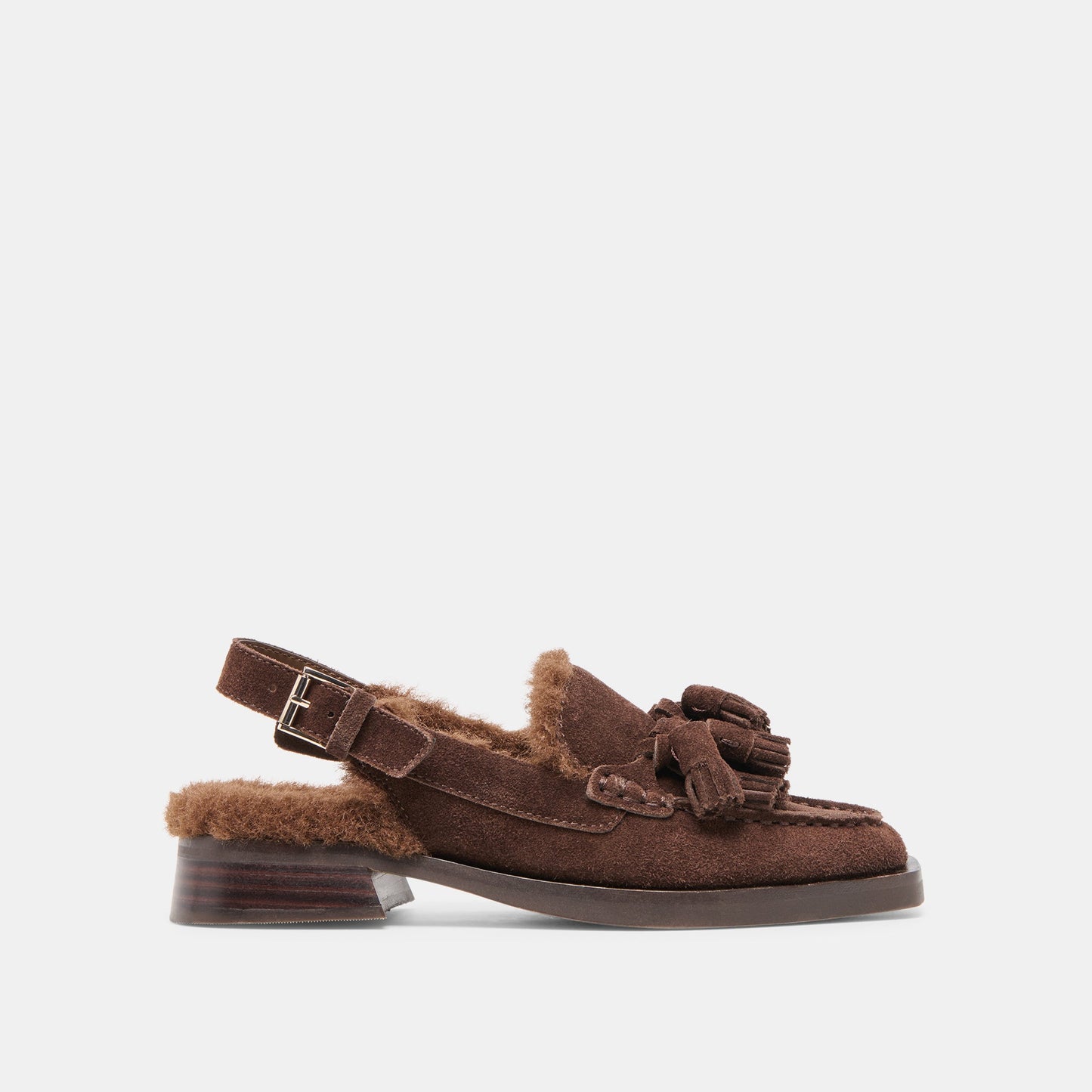 Hamlit Plush Dk Brown Suede Loafers - Dolce Vita