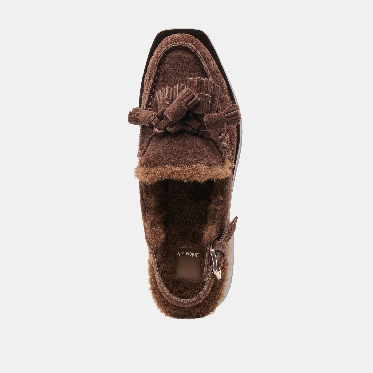 Hamlit Plush Dk Brown Suede Loafers - Dolce Vita