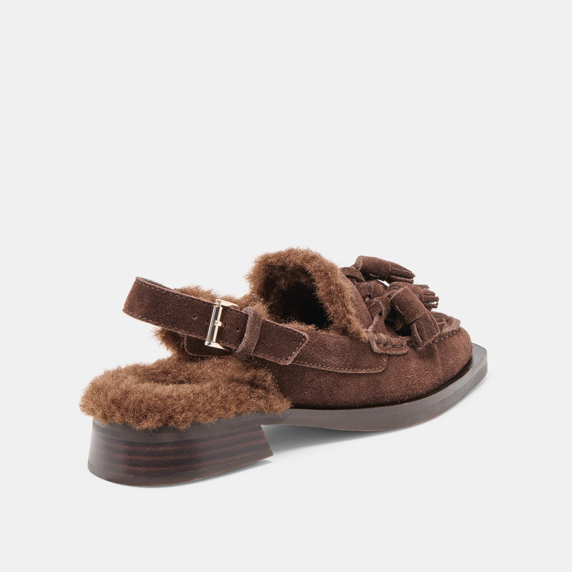 Hamlit Plush Dk Brown Suede Loafers - Dolce Vita