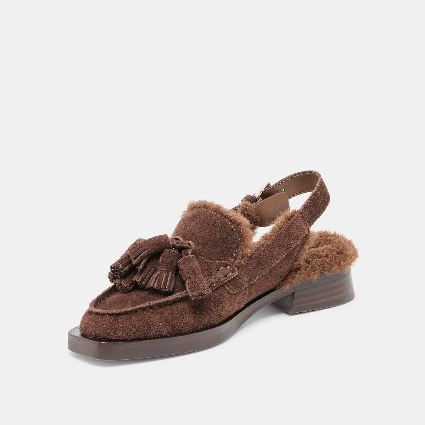 Hamlit Plush Dk Brown Suede Loafers - Dolce Vita