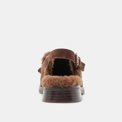 Hamlit Plush Dk Brown Suede Loafers - Dolce Vita