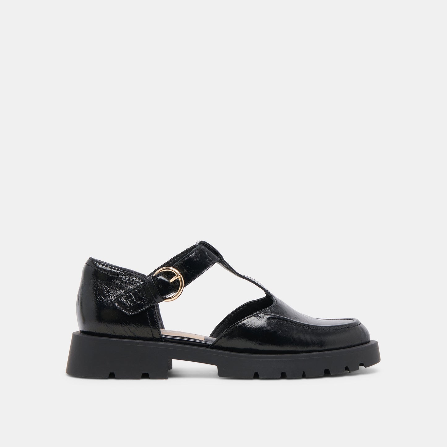 EMILIO FLATS MIDNIGHT CRINKLE PATENT LEATHER - Dolce Vita