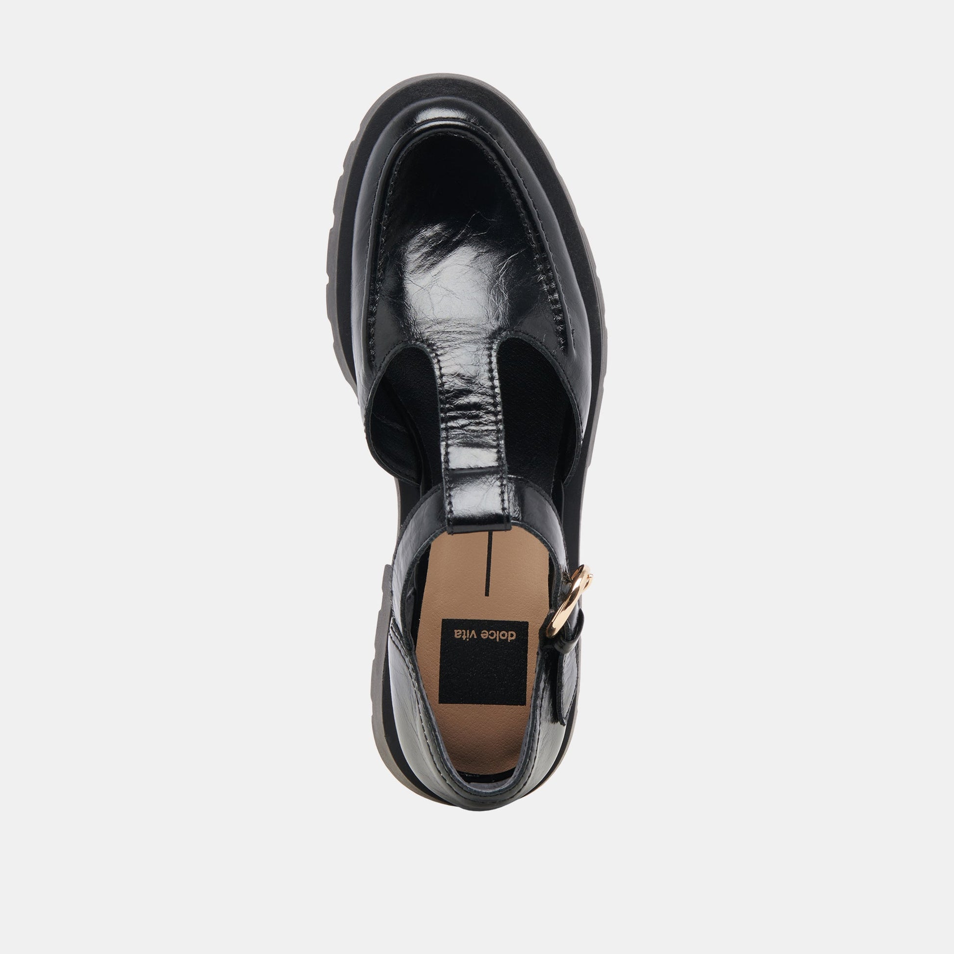 EMILIO FLATS MIDNIGHT CRINKLE PATENT LEATHER - Dolce Vita
