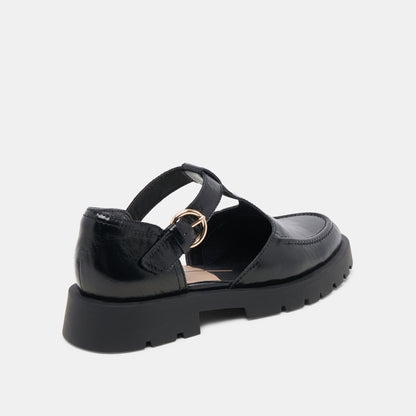 EMILIO FLATS MIDNIGHT CRINKLE PATENT LEATHER - Dolce Vita