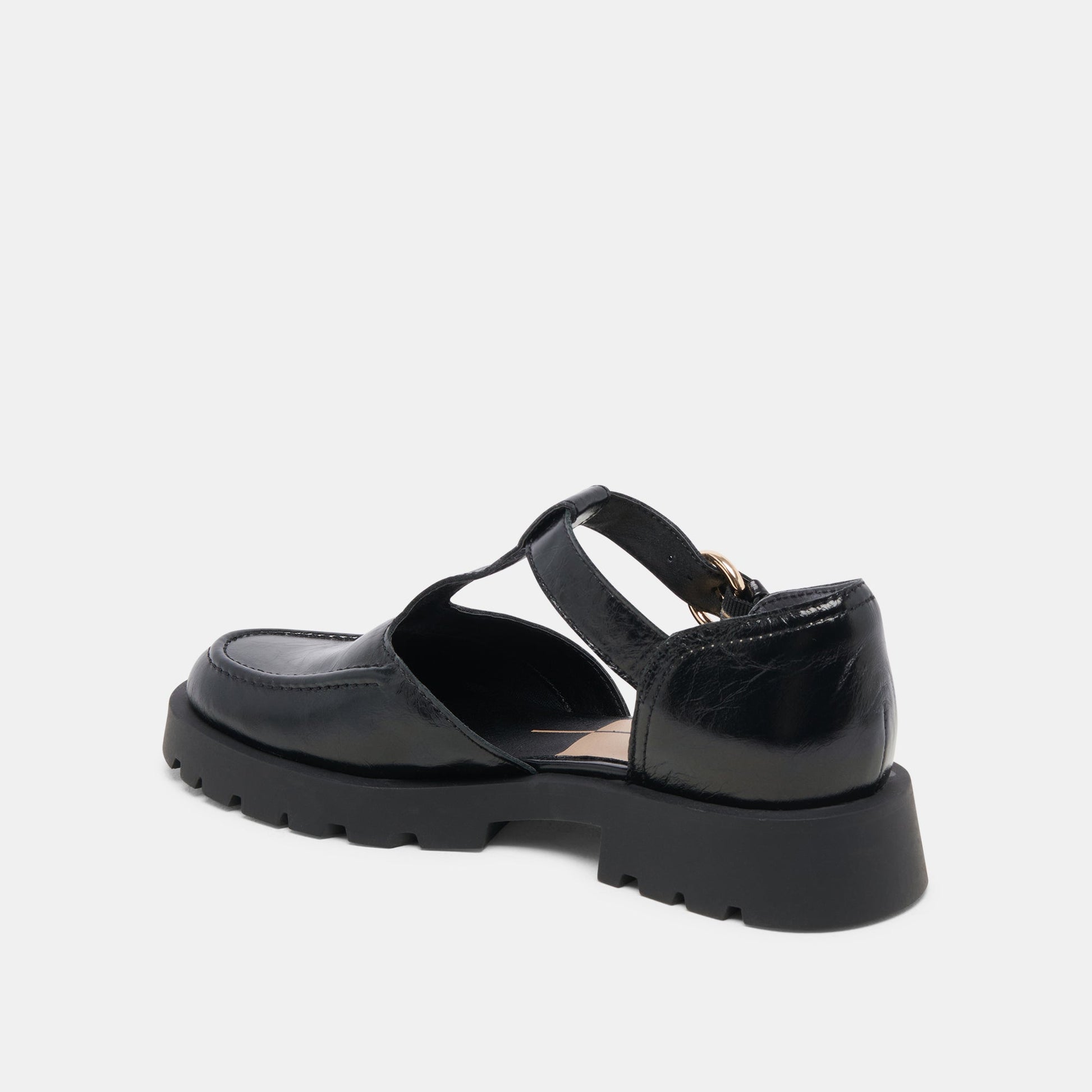 EMILIO FLATS MIDNIGHT CRINKLE PATENT LEATHER - Dolce Vita