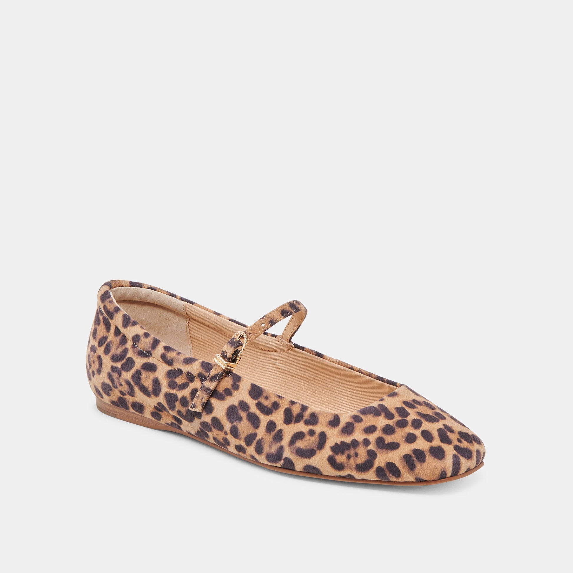 REYES BALLET FLATS DK LEOPARD SUEDE - Dolce Vita