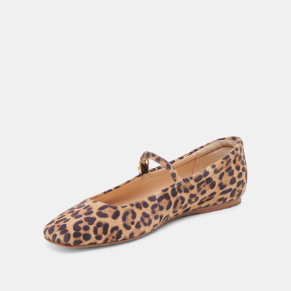 REYES BALLET FLATS DK LEOPARD SUEDE - Dolce Vita