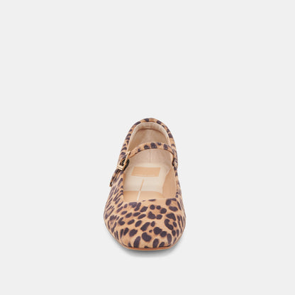 REYES BALLET FLATS DK LEOPARD SUEDE - Dolce Vita