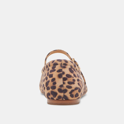 REYES BALLET FLATS DK LEOPARD SUEDE - Dolce Vita