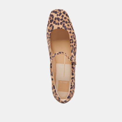 REYES BALLET FLATS DK LEOPARD SUEDE - Dolce Vita