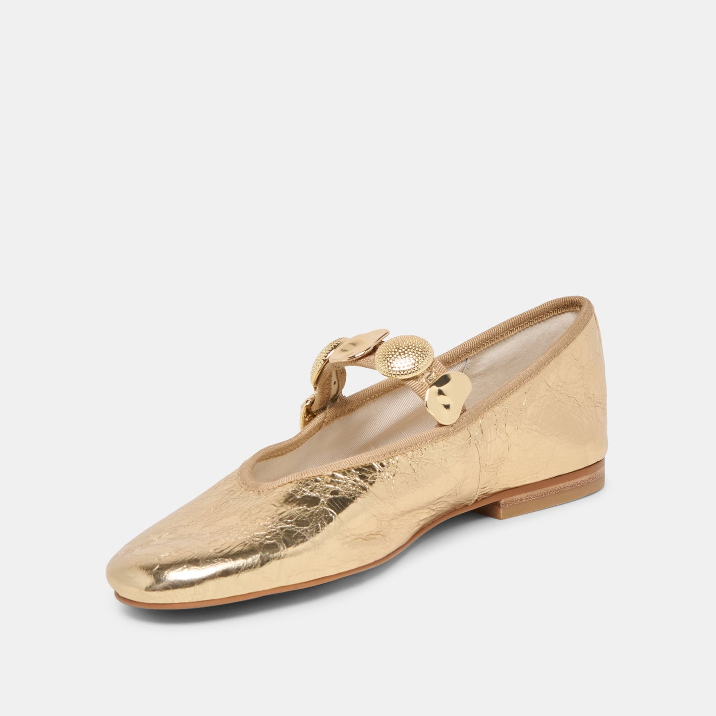 Relan Gold Distressed Leather Ballet Flats - Dolce Vita