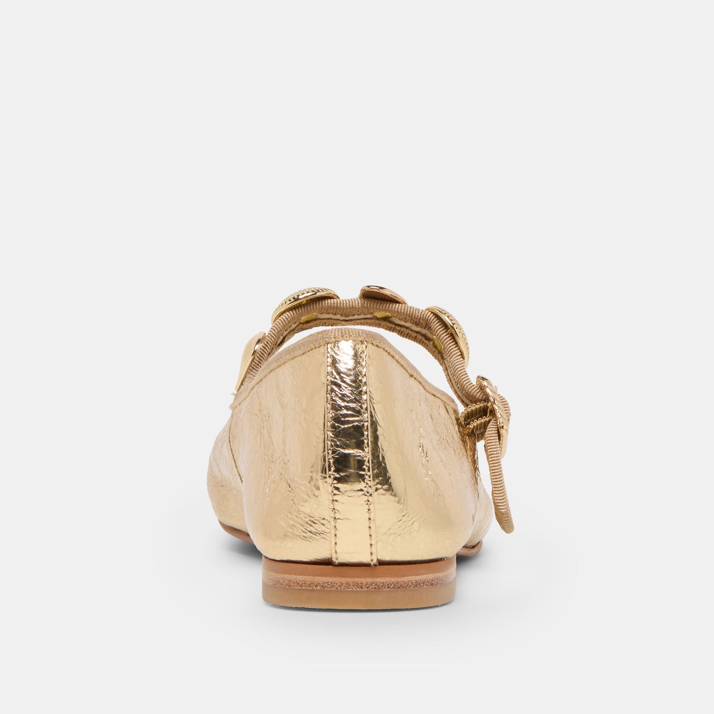 Relan Gold Distressed Leather Ballet Flats - Dolce Vita