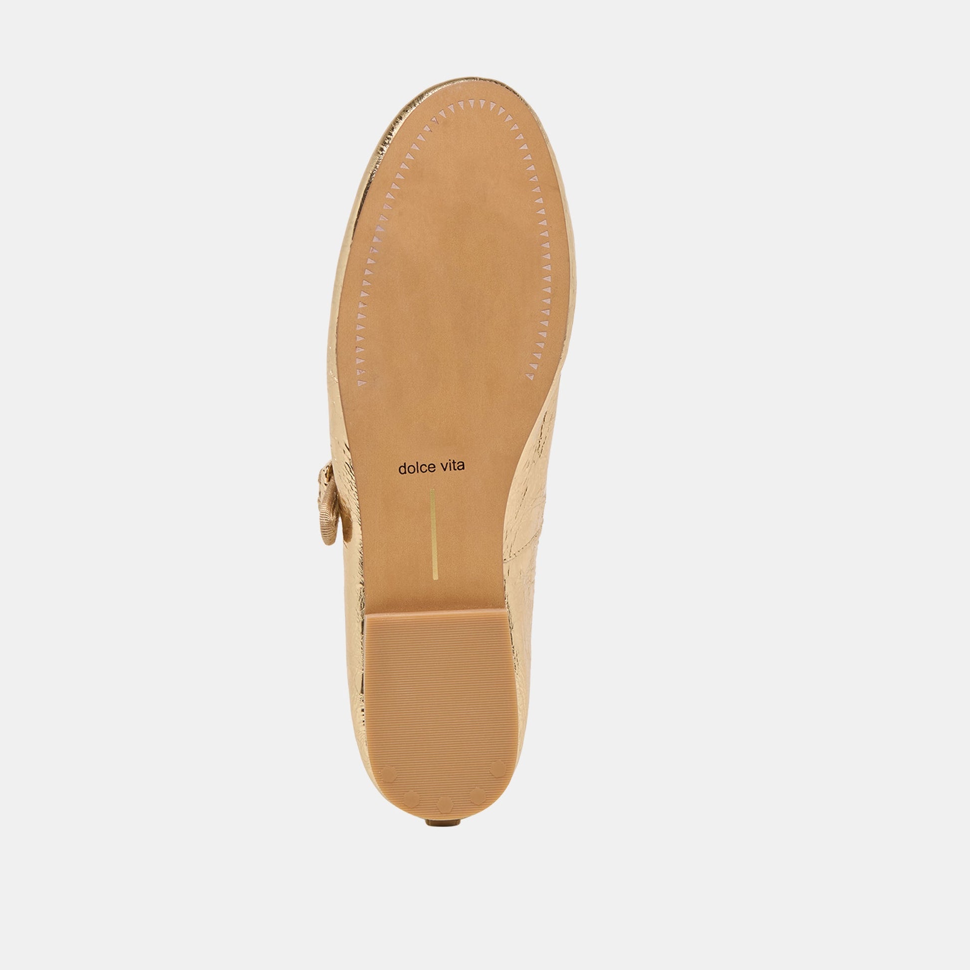 Relan Gold Distressed Leather Ballet Flats - Dolce Vita