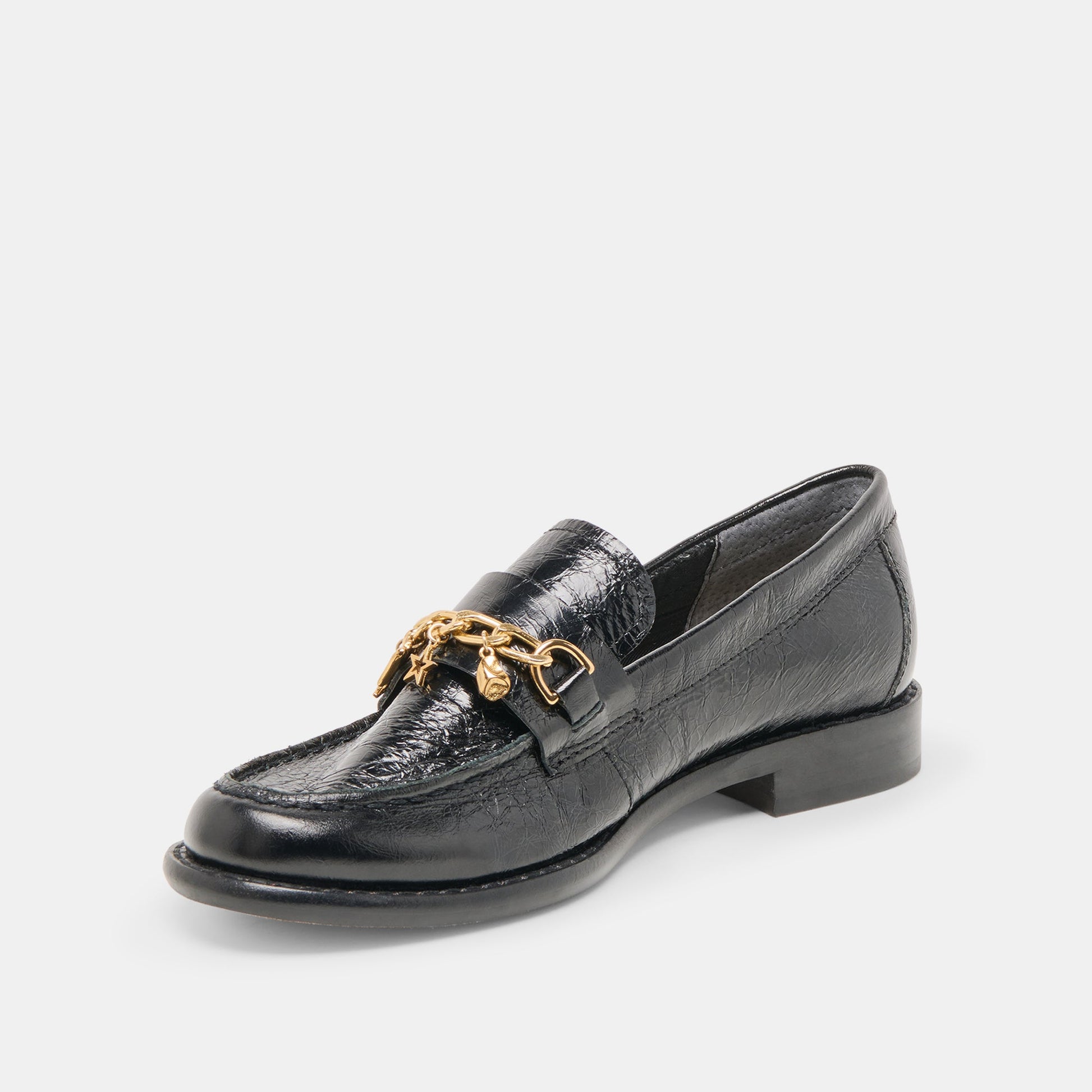Waylen Midnight Crinkle Patent Loafers - Dolce Vita