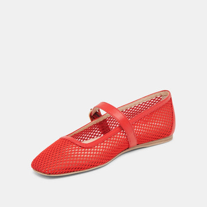 RODNI MESH BALLET FLATS CHILI WOVEN MESH - Dolce Vita