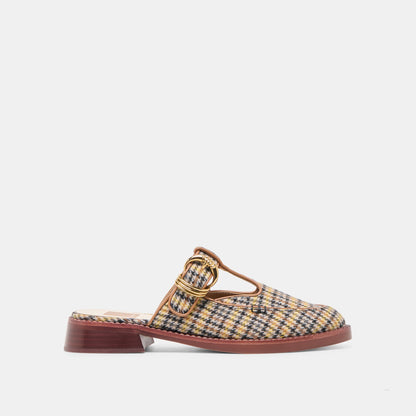 Harlah Yellow Plaid Tweed Flats - Dolce Vita