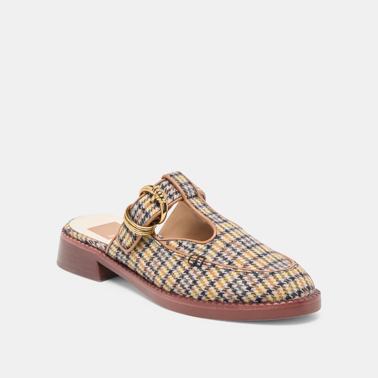 Harlah Yellow Plaid Tweed Flats - Dolce Vita