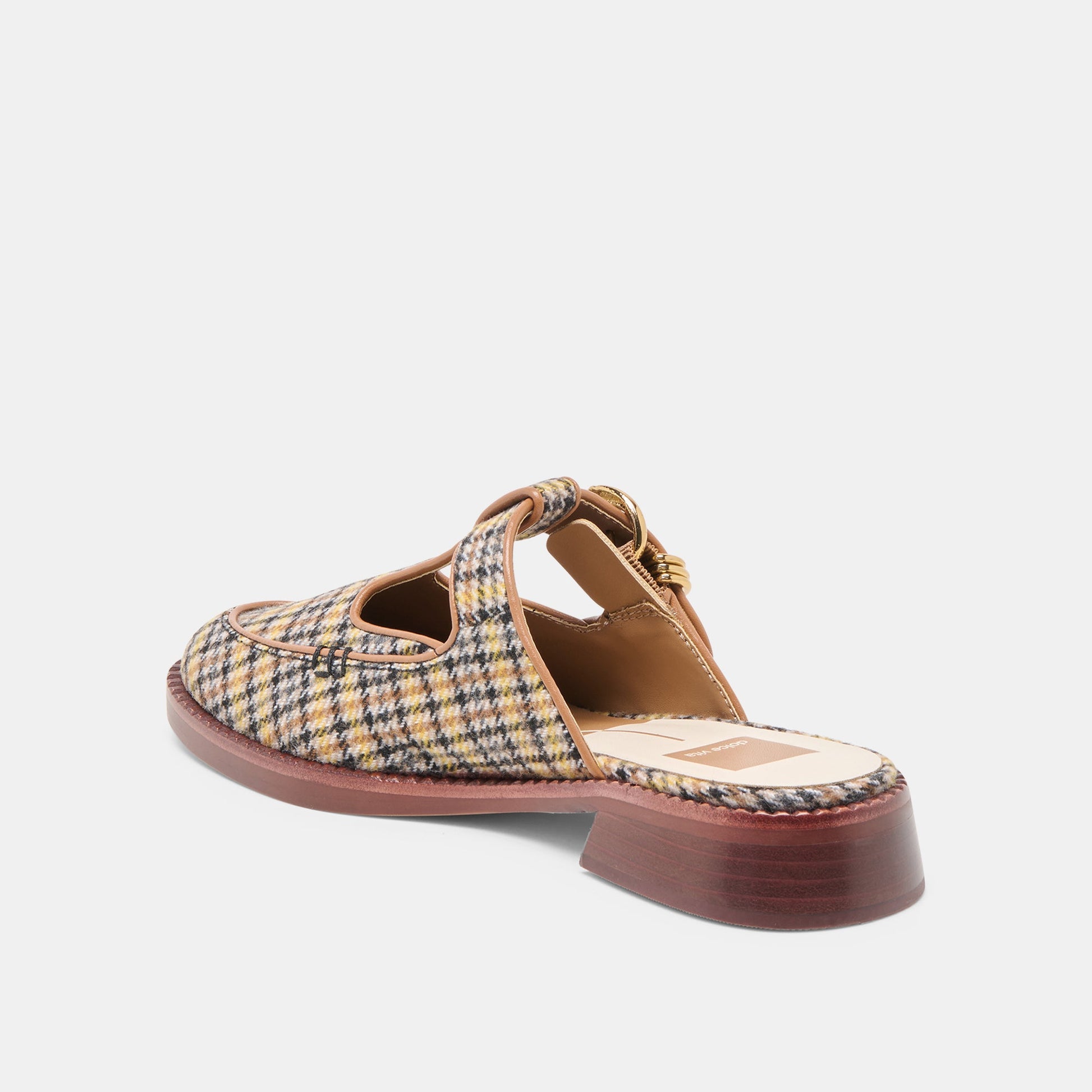 Harlah Yellow Plaid Tweed Flats - Dolce Vita