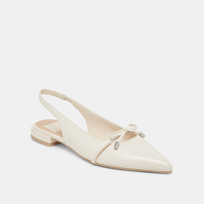 PAYGE FLATS OFF WHITE CRINKLE PATENT - Dolce Vita
