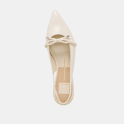 PAYGE FLATS OFF WHITE CRINKLE PATENT - Dolce Vita