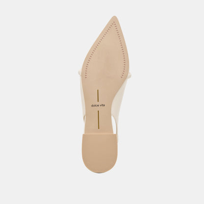 PAYGE FLATS OFF WHITE CRINKLE PATENT - Dolce Vita