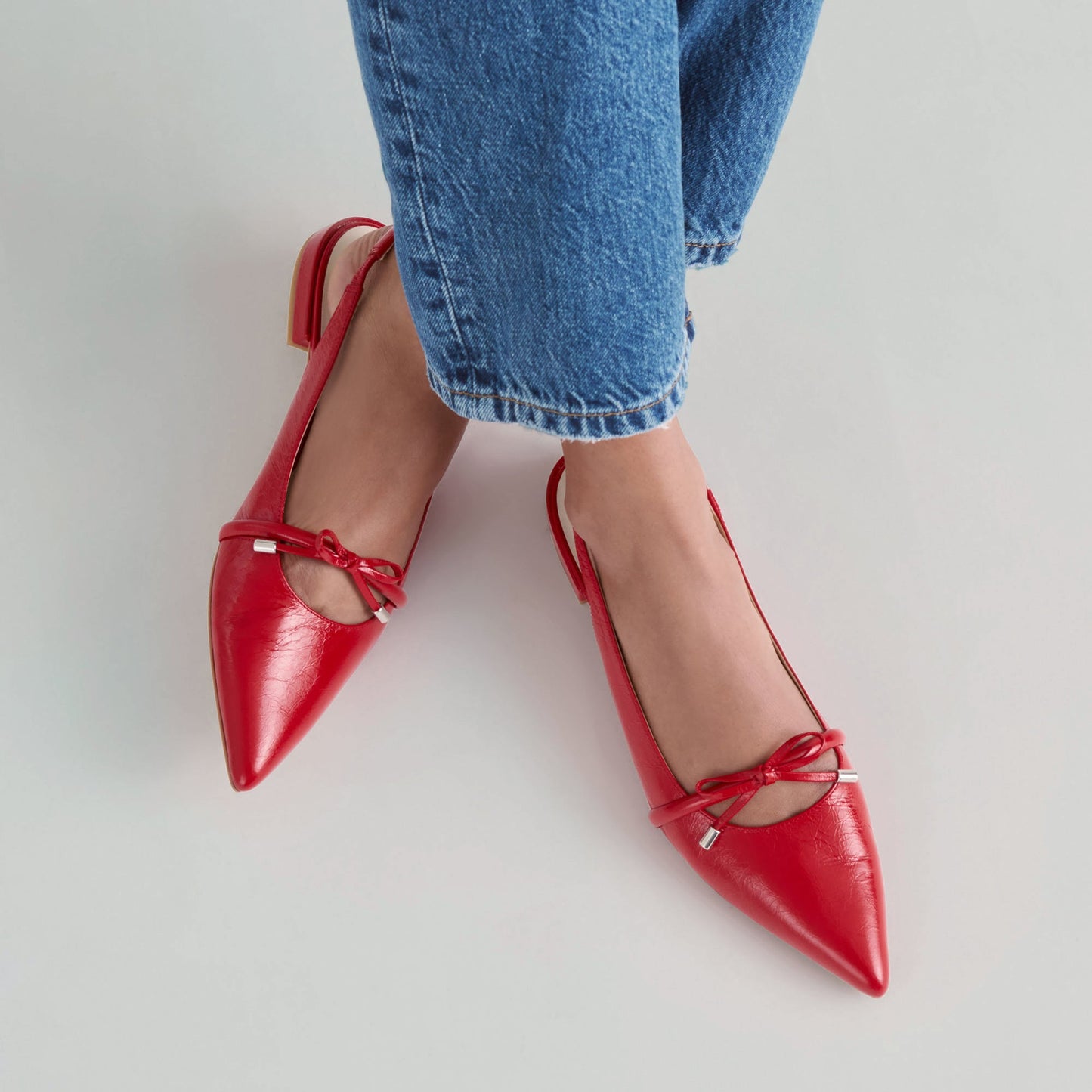 Payge Chili Crinkle Patent Flats - Dolce Vita