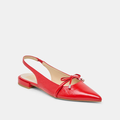 Payge Chili Crinkle Patent Flats - Dolce Vita