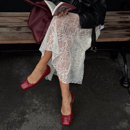 Anisa Ballet Flats RED CRINKLE PATENT - Dolce Vita