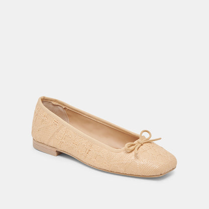ANISA BALLET FLATS LT NATURAL WOVEN RAFFIA - Dolce Vita