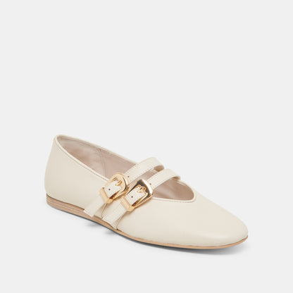 BAYLEE BALLET FLATS IVORY LEATHER - Dolce Vita