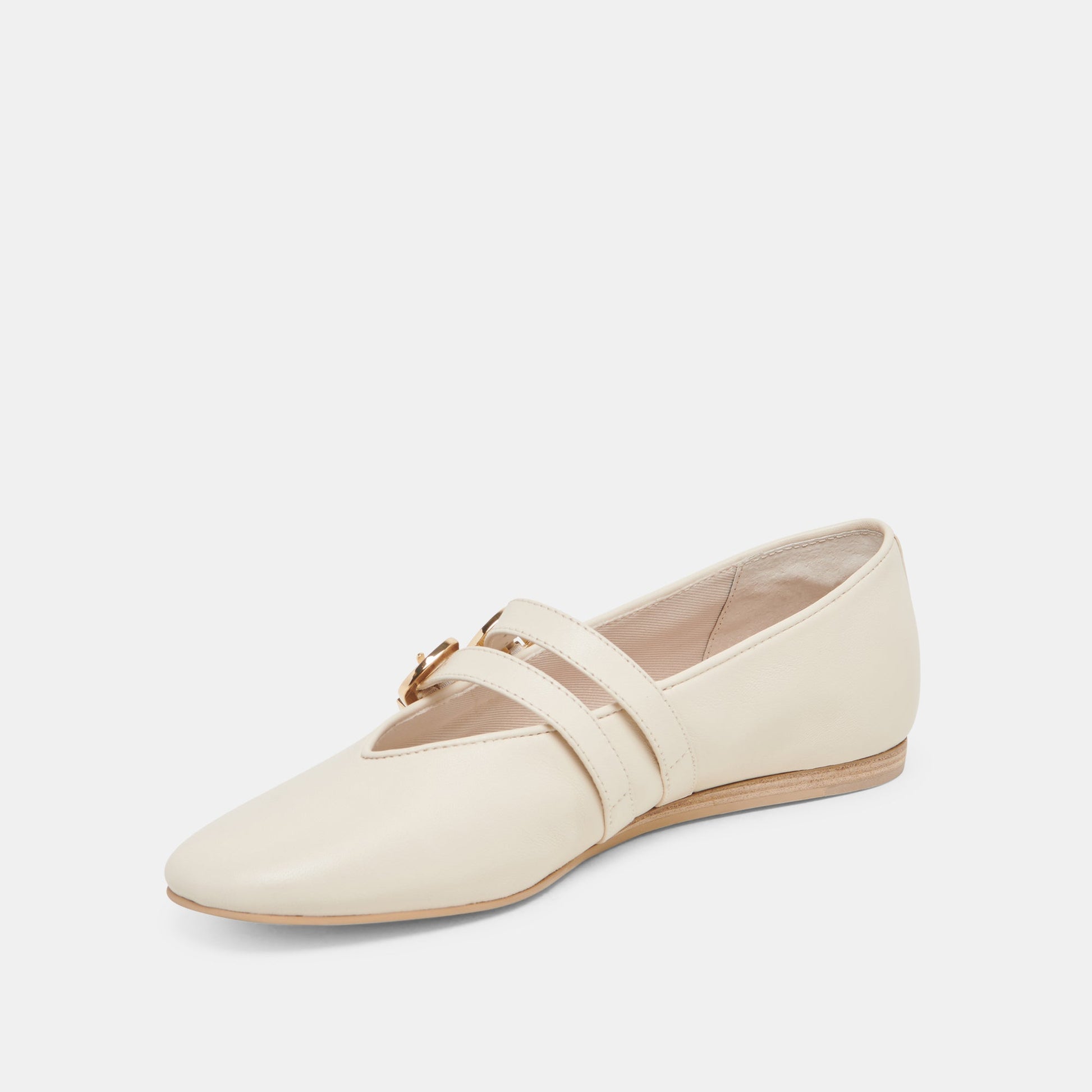 BAYLEE BALLET FLATS IVORY LEATHER - Dolce Vita