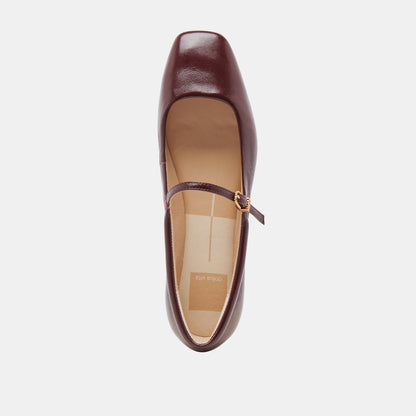 REYES BALLET FLATS CRANBERRY CRINKLE PATENT - Dolce Vita