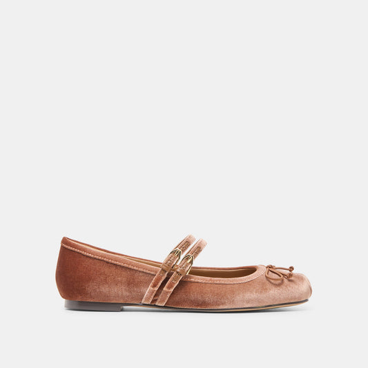 Gibsen Dk Rose Velvet Ballet Flats - Dolce Vita