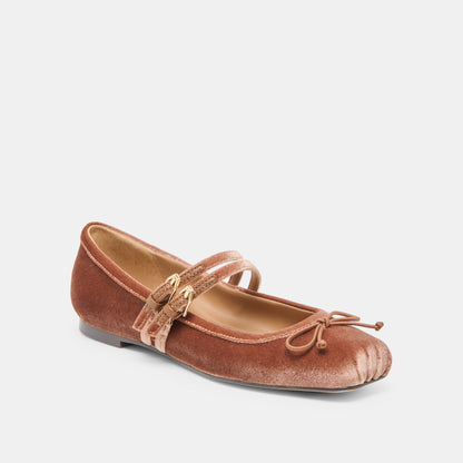 Gibsen Dk Rose Velvet Ballet Flats - Dolce Vita