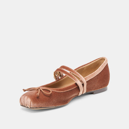 Gibsen Dk Rose Velvet Ballet Flats - Dolce Vita