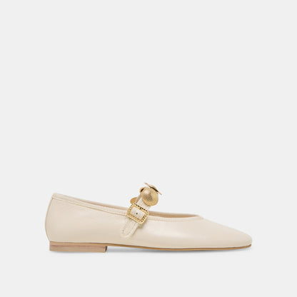 Relan Off White Leather Ballet Flats - Dolce Vita