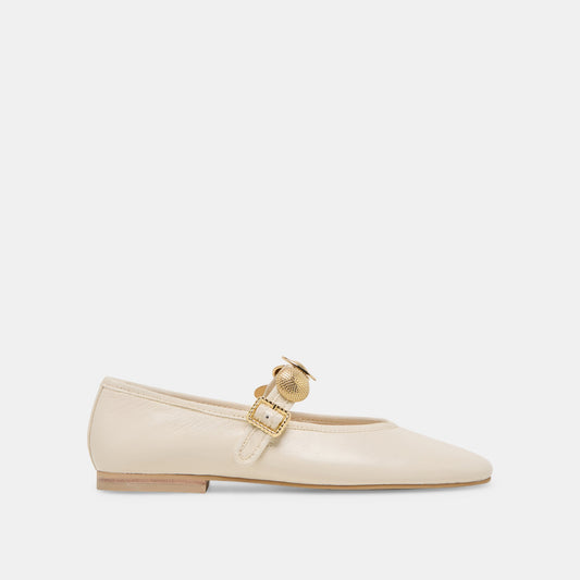 Relan Off White Leather Ballet Flats - Dolce Vita