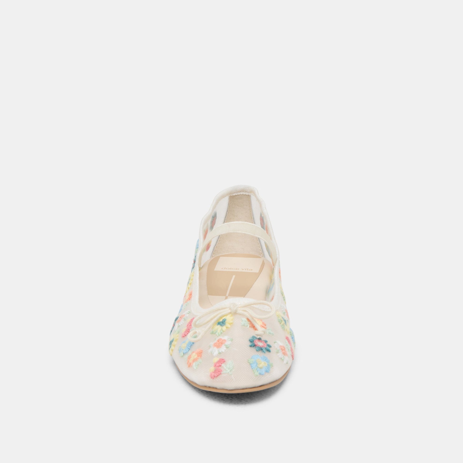 CADEL FLORAL BALLET FLATS IVORY FLORAL MESH - Dolce Vita