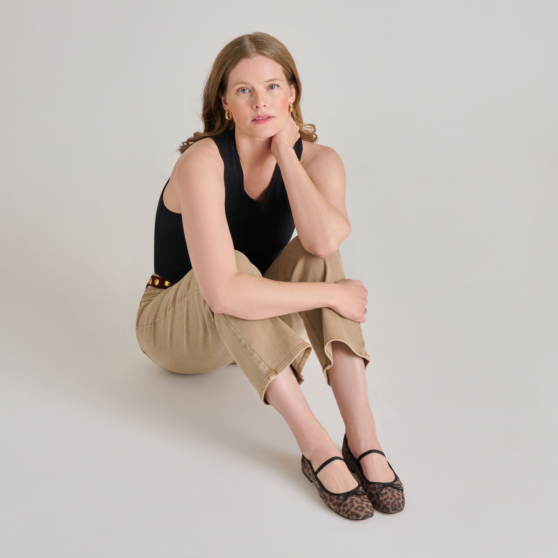 CADEL BALLET FLATS DK LEOPARD MESH - Dolce Vita