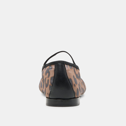 CADEL BALLET FLATS DK LEOPARD MESH - Dolce Vita