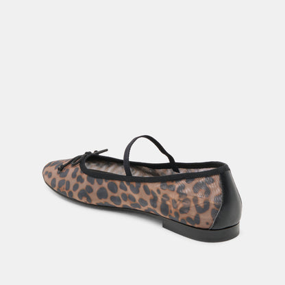 CADEL BALLET FLATS DK LEOPARD MESH - Dolce Vita