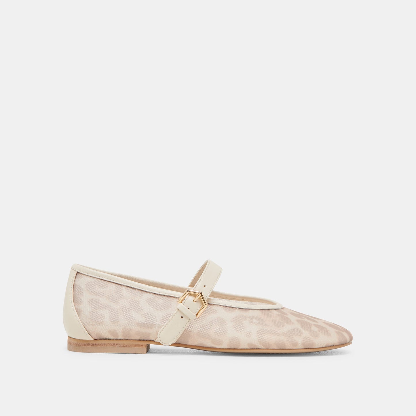 ROSLYN BALLET FLATS WHITE LEOPARD MESH - Dolce Vita